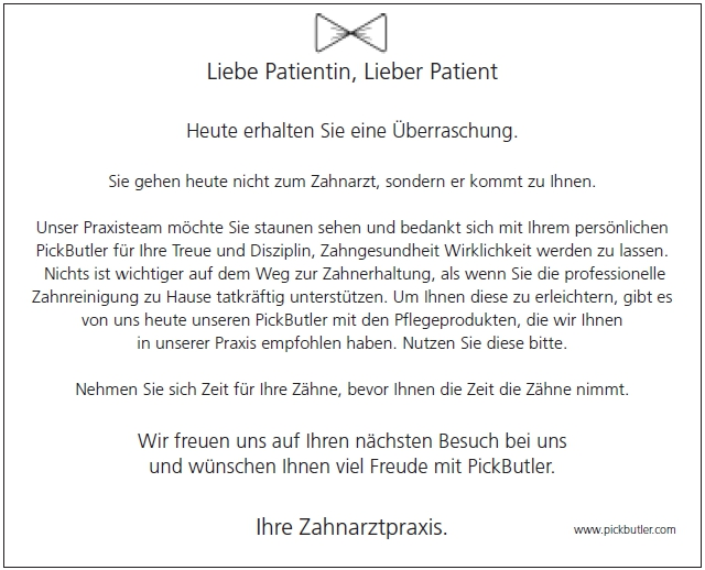 Abb. 2: Mustertext für das innenliegende Patientenanschreiben.