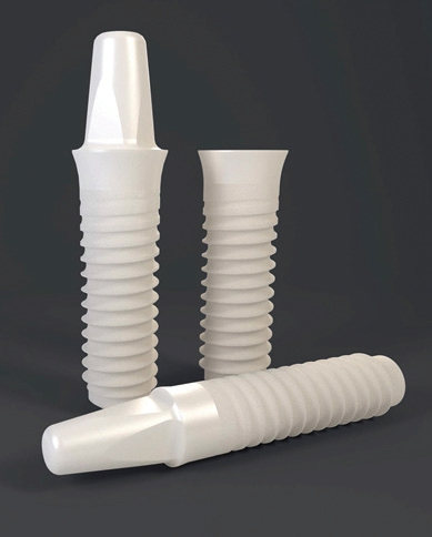 Das zweiteilige Keramikimplantat hat eine ZLA®-Oberfläche für beschleunigte Osseointegration.