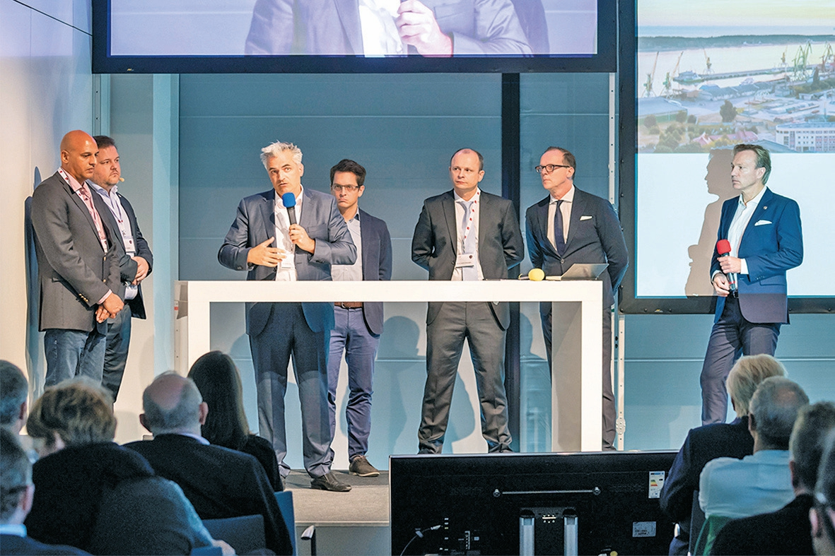 Kurz und knapp das Wesentliche auf den Punkt bringen, das war die Herausforderung im Vortragsblock Hartgewebemanagement, hier Dr. Dr. Felix Blake, Dr. Tadas Korzinskas, Dr. Oliver Zernial, Dr. Stefan Röhling, Dr. Dr. Anders Henningsen und Prof. Dr. Dr. Ralf Smeets. Dr. Jan Klenke, moderierte den Vortragsblock.
