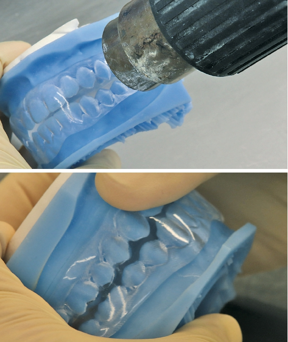 Thermoplastische Bearbeitung eines Positioners.