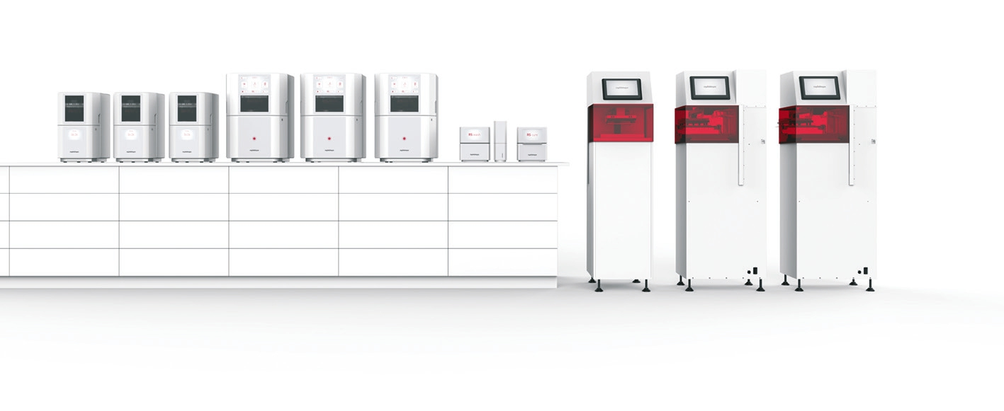 Abb. 5: RS Family: Das Rapid Shape-Portfolio bietet professionelle Lösungen für Zahnärzte, Kleinlabore, Labore und die Industrie.
