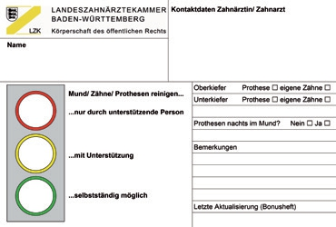 Abb. 5. Die Pflegeampel z. B. im Kleiderschrank aufgehängt – bei Urlaub/Krankheit kann sich die Vertretung schnell orientieren. © LKZ BW 7/2018