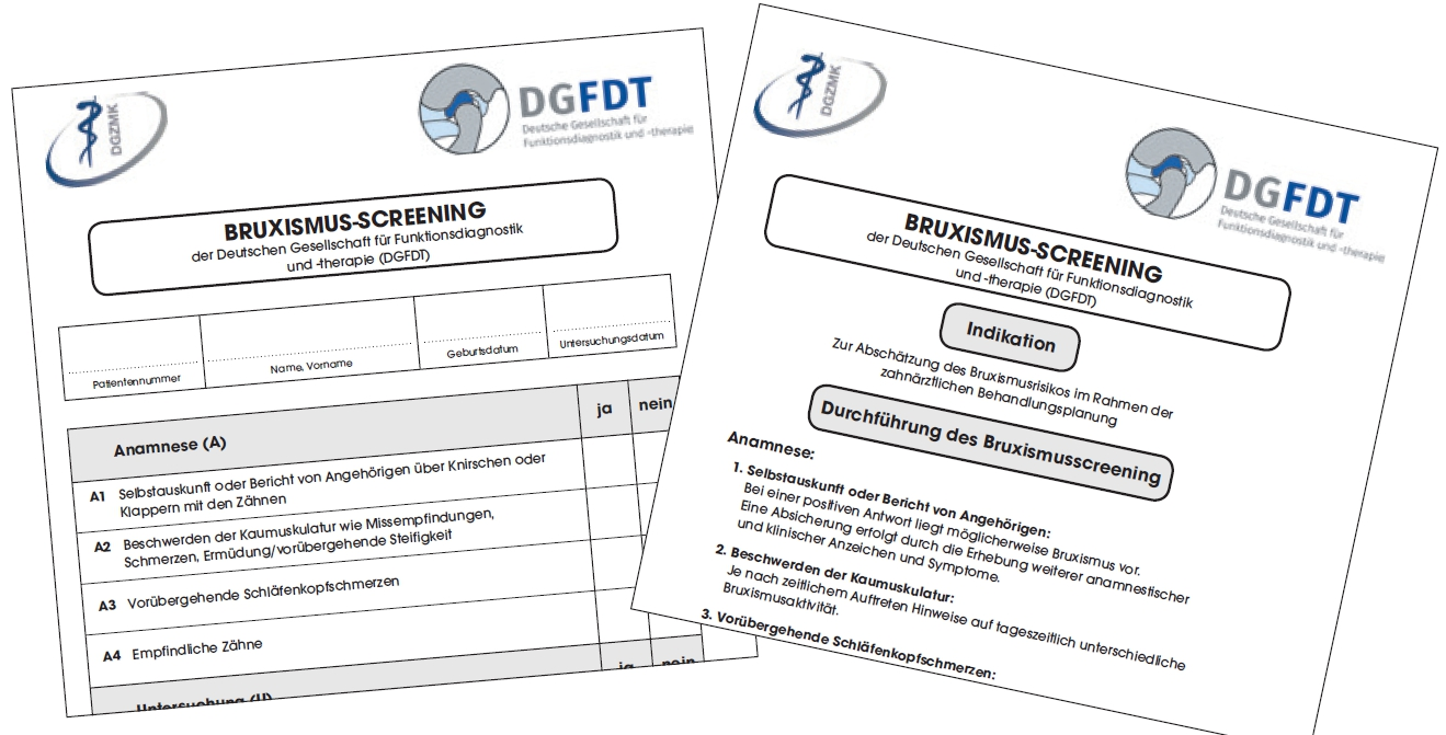 Abb. 5: Das Bruxismusscreening der DGFDT kann auf www.dgfdt.de downgeloadet werden.