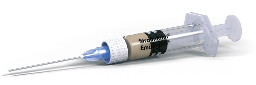 Abb. 9: Straumann Emodogain FL für minimalinvasive Verfahren ohne Lappenbildung. Der feine Aufsatz erleichtert die Applikation des Gels.