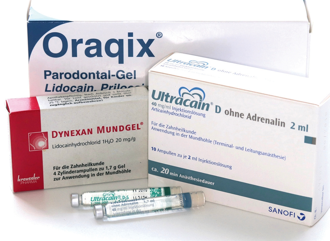 Abb. 10: Anästhetika mit wenig oder ohne Adrenalin sollten denen mit hohem Epinephrin-Gehalt vorgezogen werden.