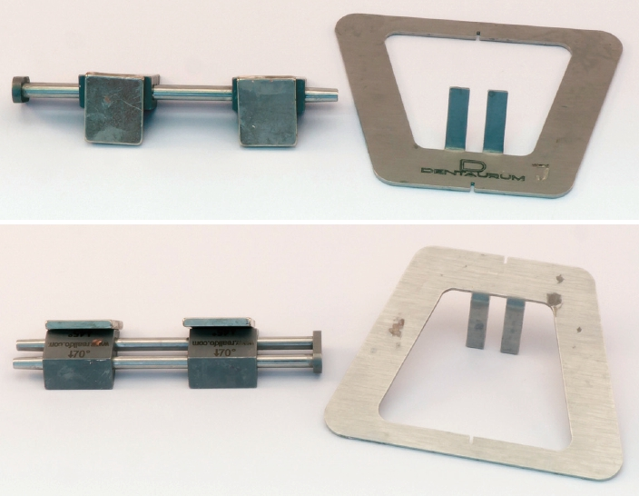 Abb. 58 u. 59: Twinblock Tool und VDP-Einbauschablone.