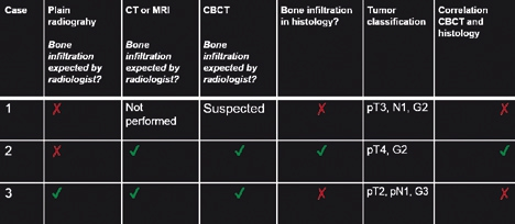 Abb. 23: Tabelle Zusammenfassung Befunde Fall 1–3.