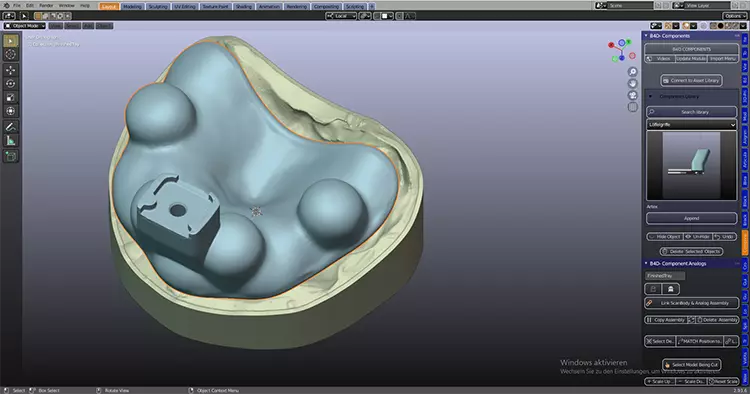 Abb. 1: Screenshot Blender for Dental Tray.