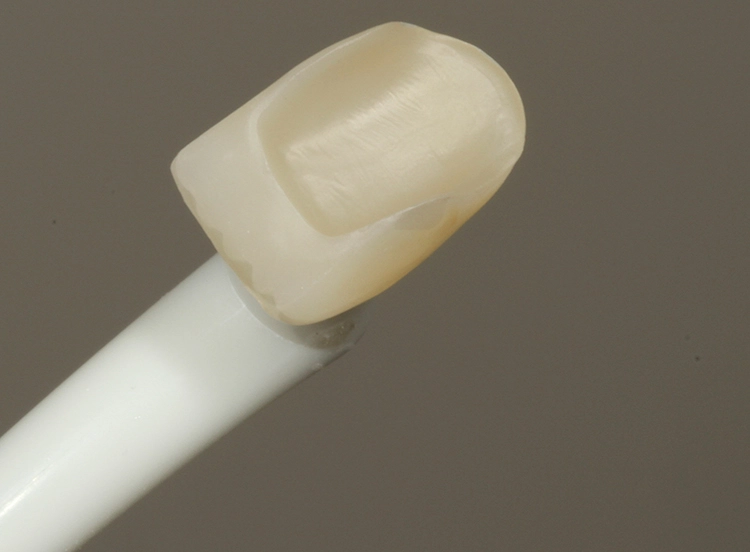 Abb. 13: Vollständig abgestrahlte und damit tribochemisch silikatisierte Klebeoberfläche.