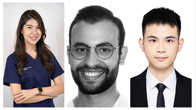 Die Gewinner des GCCC 2021-2022 (von links nach rechts): 1. Platz – Nanthiphorn Pongam, 2. Platz – Bilal Balbzioui, 3. Platz – Yuze Yang