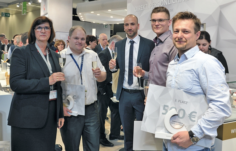 V. l.: Claudia Schenkel-Thiel (Managing Director CANDULOR AG), Christian Geretschläger (1. Platz), Alexander Ewert (Marketing Director CANDULOR AG), Roman Wolf (2. Platz) und Henryk Jurzyca (3. Platz).