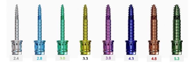 Die CHAMPIONS CONDENSER sind knochenverdichtende Instrumente in den Durchmessern 2,4 – 2,8 – 3,0 – 3,3 – 3,8 – 4,3 – 4,8 – 5,3 mm.