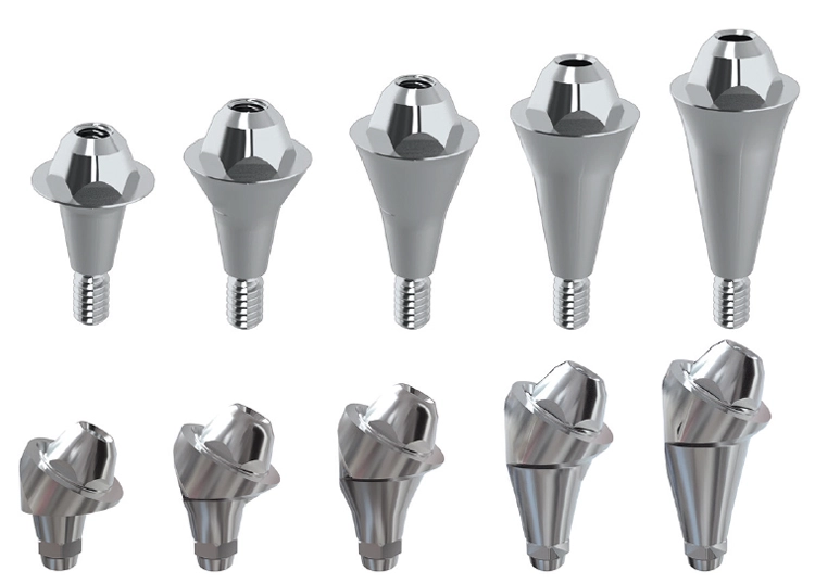 Abb. 7: Multi-Unit Abutments gibt es in den Gingivahöhen 1/2/3/4/5 mm und diversen Abwinklungen: 0° / 17° / 30°.