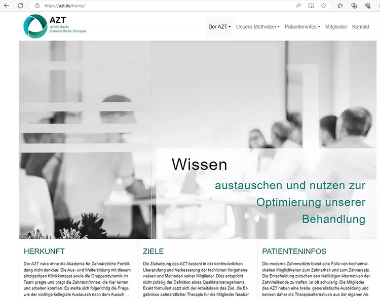 Abb. 2: Screenshot der Homepages des AZT.