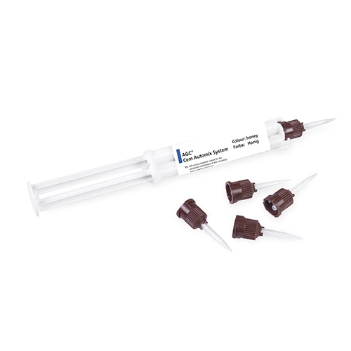 Abb. 6: AGC-Cem ist goldfarben und für die intraorale Verklebung zugelassen.