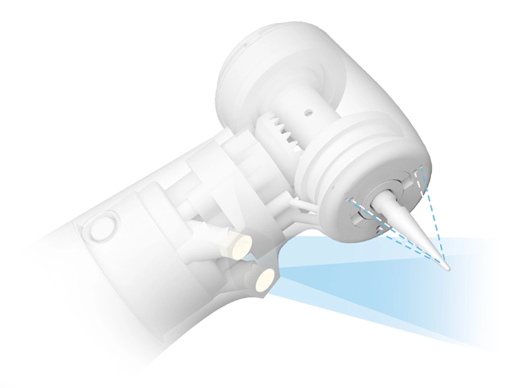 Accu-Spray mit Dualook™-Beleuchtung.