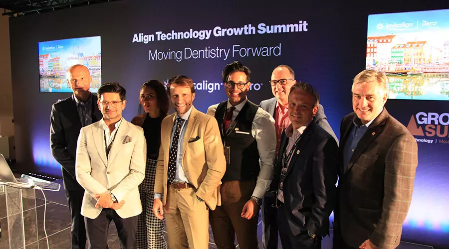 Die Referenten von links nach rechts: Zelko Relic (CTO and SVP, Global R&D bei Align), Monik Vasant, Rhona Eskander, Christian Coachman, Affan Saghir, Volker Probst, Bret Jacobson, Brian Gray.