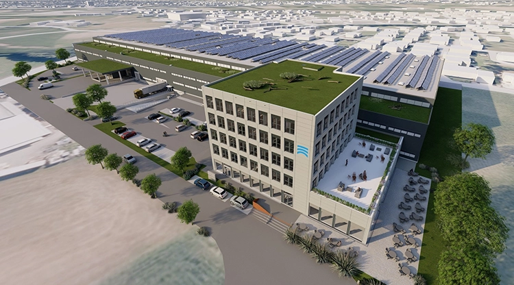 Eine Vorschau auf die neue nachhaltige Firmenzentrale von Amann Girrbach in Mäder (Österreich).