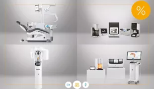 Einen Messebonus-Gutschein gewährt Dentsply Sirona auf Behandlungseinheiten, Röntgensysteme sowie CAD/CAM-Systeme Labside und Chairside.