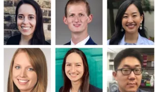 Die Gewinner des Forschungswettbewerbs für Studierende in den USA. Von links oben: Eleni Langas, Corey Winkler, Joyce Lee. Von links unten: Alexandra Rogers-DeCotes, Kazune Pax, James Seung Jin Jang.