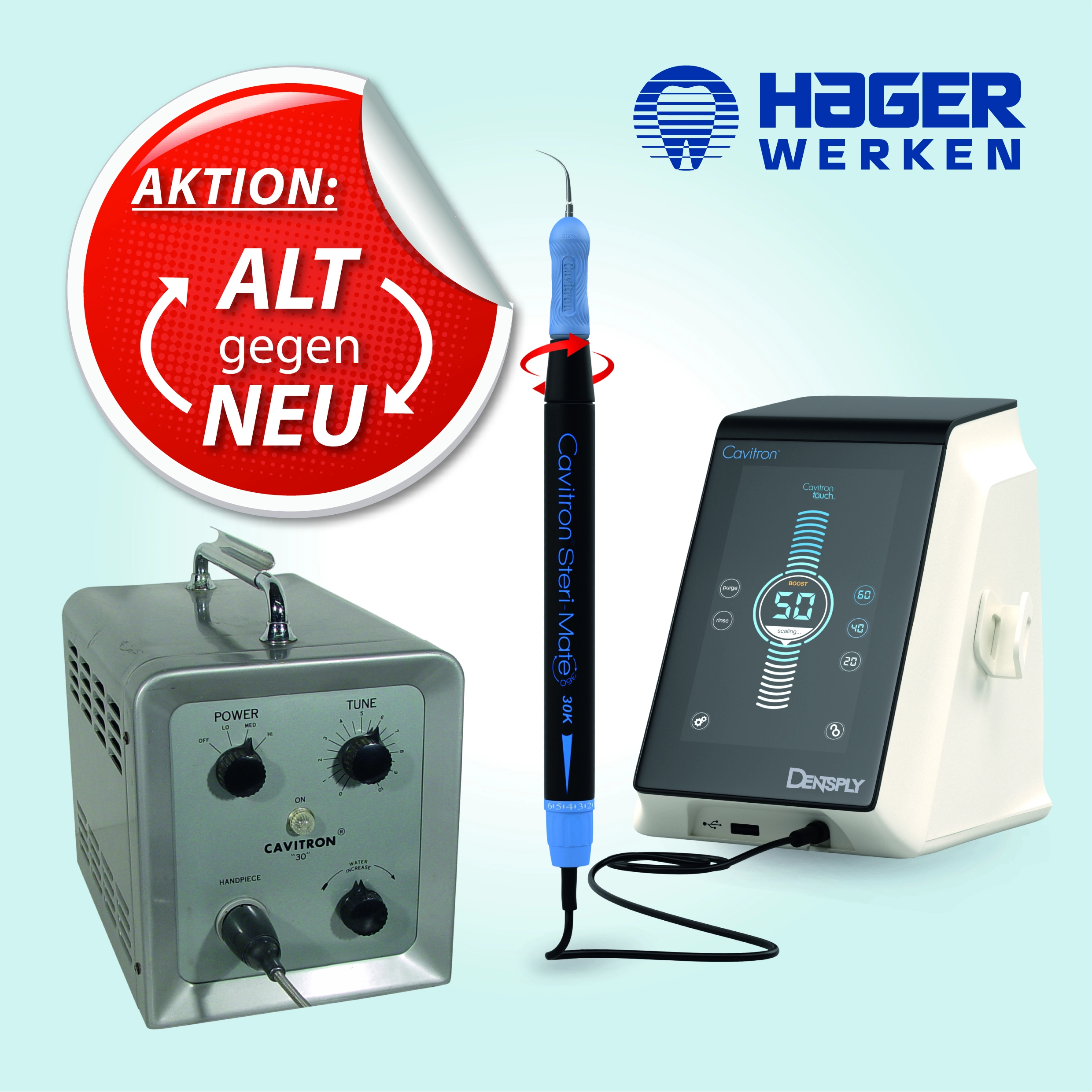 Jetzt 250,00 € oder ein neues Cavitron Touch sichern.