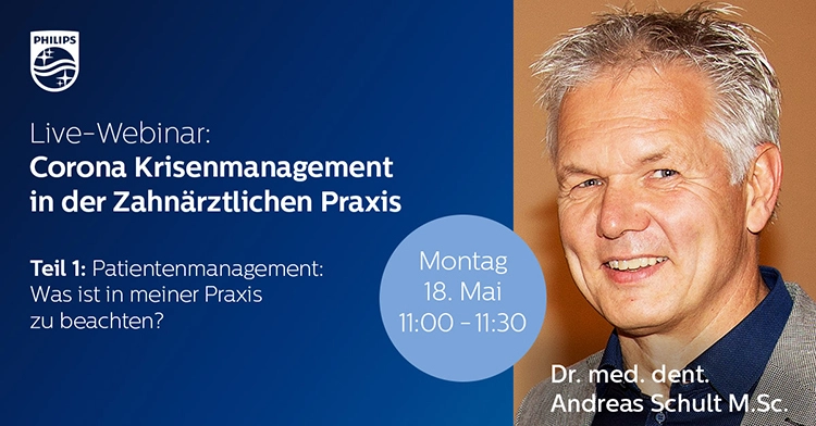 Der erste Teil der zweiteiligen Webinarreihe „Corona Krisenmanagement in der Zahnärztlichen Praxis“ befasst sich mit Patientenmanagement in der Zahnarztpraxis zu Zeiten von Corona.