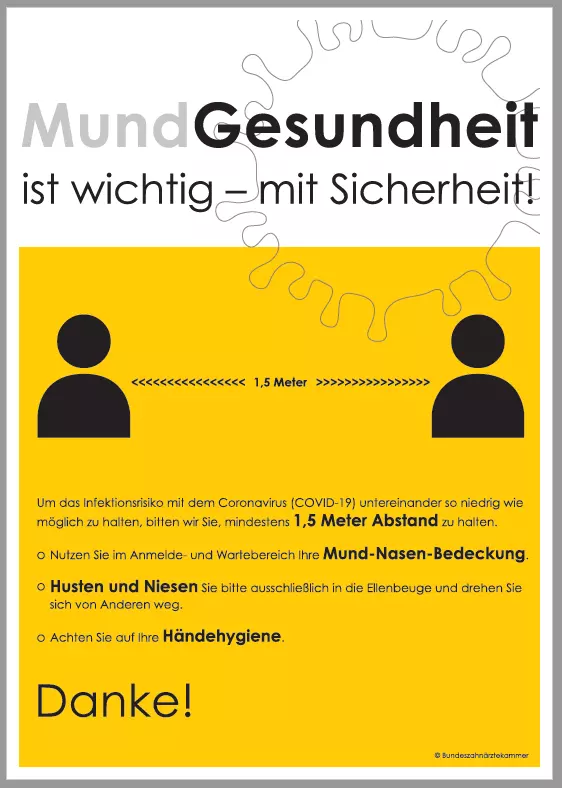 Aushangplakat zum Selberausdrucken der BZÄK.
