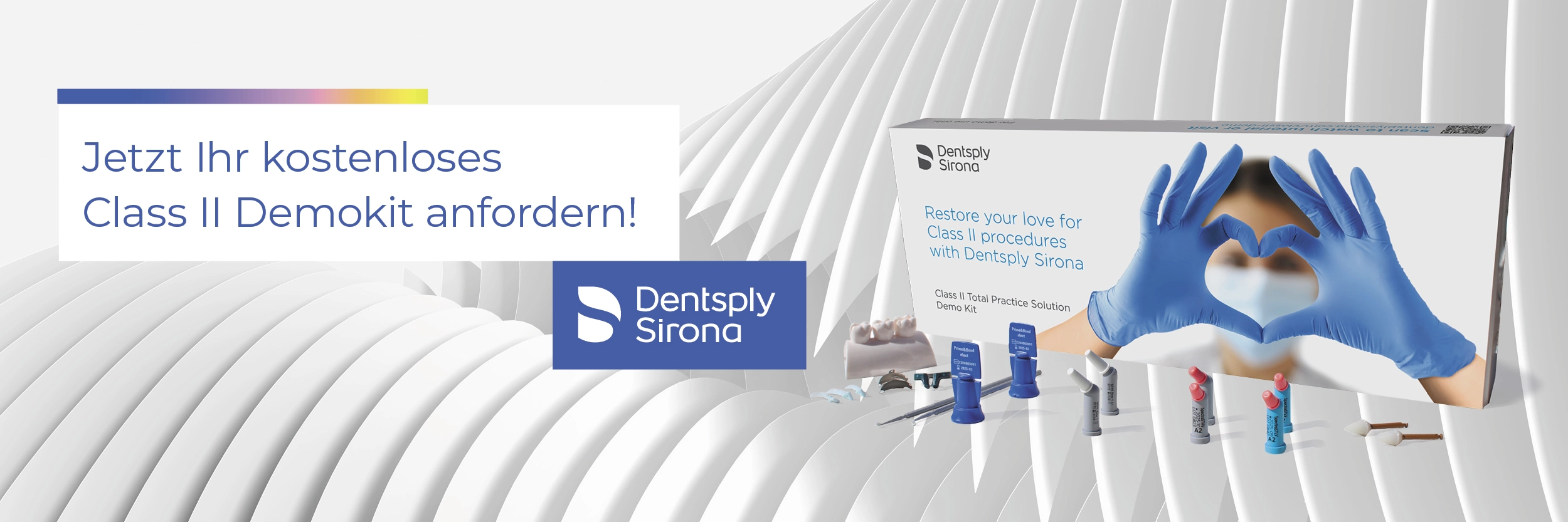 Mit einem Klick zum kostenlosen Class II Demokit von Dentsply Sirona.
