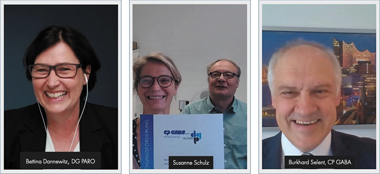 Prof. Dr. Bettina Dannewitz (l.) und Dr. Burkhard Selent (r.) führten gemeinsam alle Preisverleihungen durch; Mitte: Forschungsförderung: apl. Prof. Dr. Susanne Schulz, Halle;