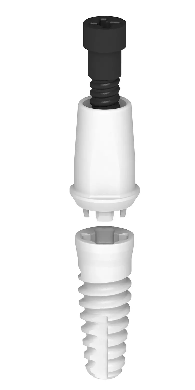 Das Zeramex XT Implantatsystem ermöglicht eine 100%ig metallfreie Implantologie.