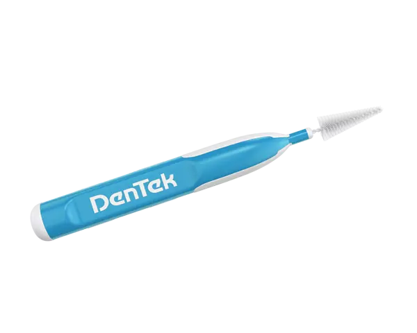 DenTek Easy Brush mit flexiblem Griff für mittelbreite Zahnzwischenräume.