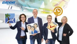 Orga-Manager (v.l.n.r.: Urlaubsplaner, Personalakte, Aufgabenplaner, Arbeitszeitverwaltung).
