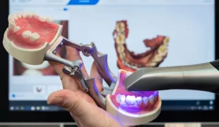 Die Fachdental Sonderschau „Digitaler Workflow“ zeigt unter anderem die Anwendung eines Intraoralscanners.