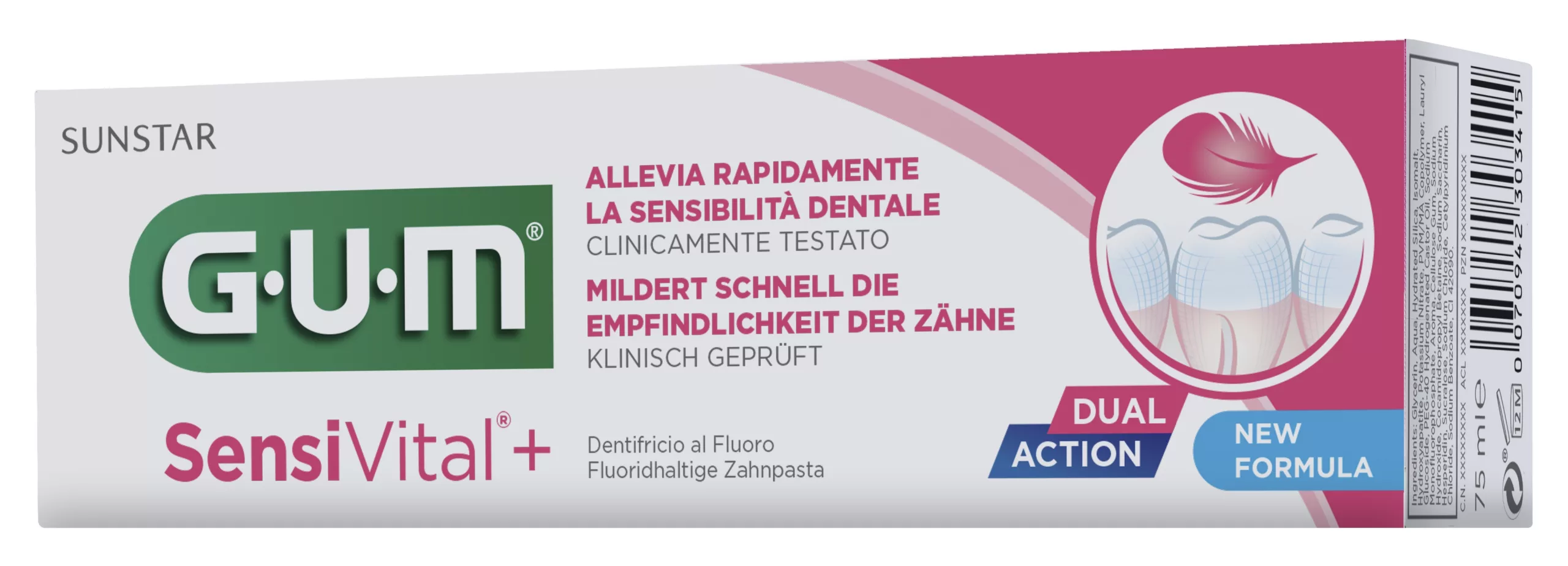 Packshot der Zahnpasta GUM® SensiVital®+...