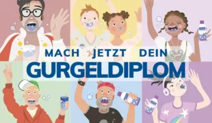 Rockergurgler oder Popsternchen? Teilnehmende können ihren Lieblingssong gurgeln. Inspiration und Teilnahme unter www.vitis-gurgeldiplom.de