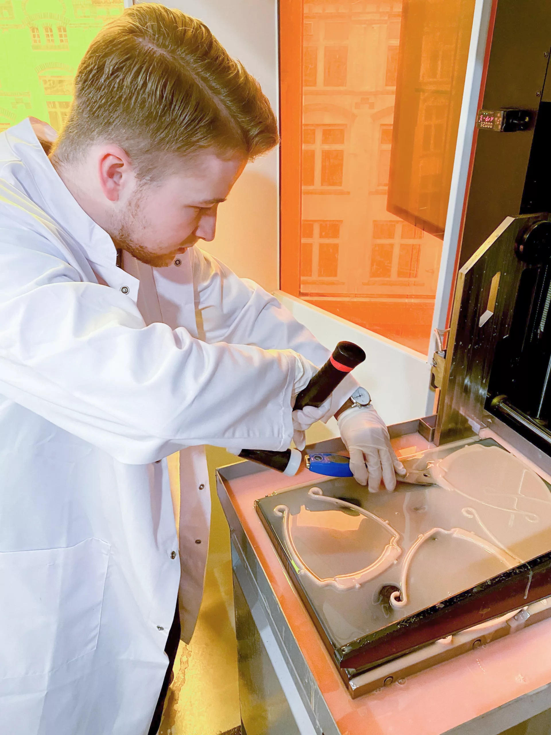 Die Herstellung mit dem 3D-Drucker.