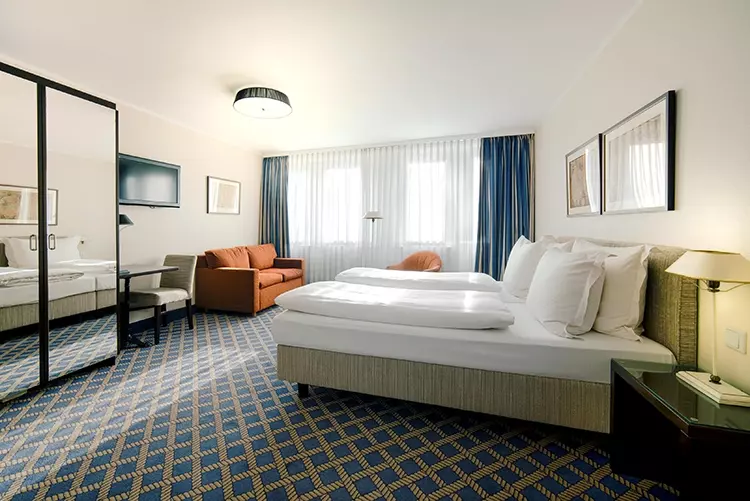 Ein Captain`s Class-Zimmer im Hotel Stella Maris.