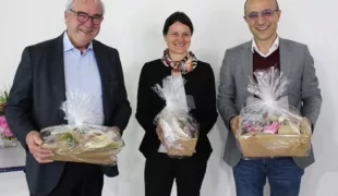 v. l. n. r.: Ronald Herkert (Unternehmensgründer und Beiratsvorsitzender, Forum Media Group), Katrin Krauß-Herkert (CFO, Forum Media Group) und Spitta Geschäftsführer Halil Recber.