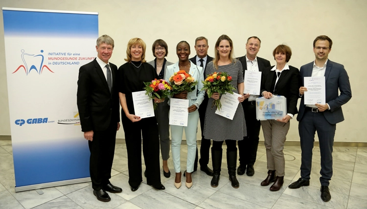 Verleihung Präventionspreis 2019, Initiatoren und Preisträger.