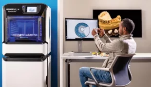 Der neue 3D-Drucker J5 DentaJet kann mindestens fünfmal mehr Dentalteile auf einer einzigen gemischten Bauplattform produzieren als die 3D-Drucke der Wettbewerber.