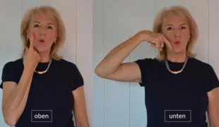 Die Gebärdensprache: Hier wird oben und unten deklariert.