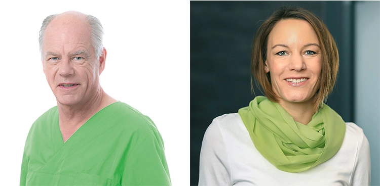 Prof. Dr. Georg-Hubertus Nentwig (l.) und Nicol Konrad (MKG-PALAIS, Praxispositionierung).
