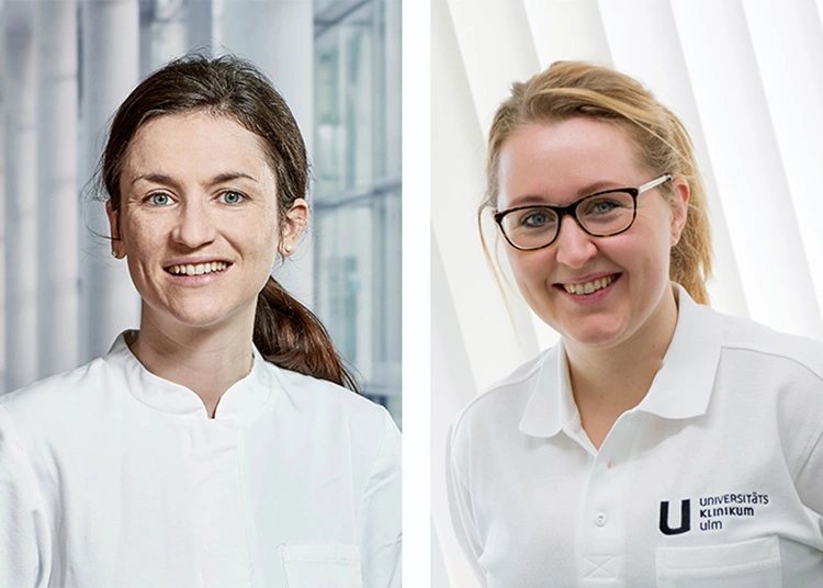Dr. Katharina Kuhn (li.) und Dr. Sarah Blender (re.) aus der Klinik für Zahnärztliche Prothetik (Ärztlicher Direktor Prof. Ralph G. Luthardt) haben mit ihrem Team eine Methode zur schonenden Entfernung von Keramik-Versorgungen entwickelt.
