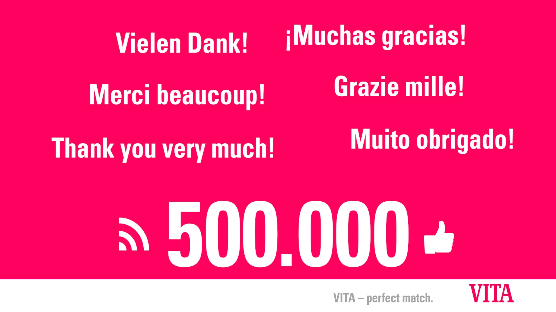 Die VITA Zahnfabrik sagt „Danke!“ für 500.000 Likes bei Facebook!