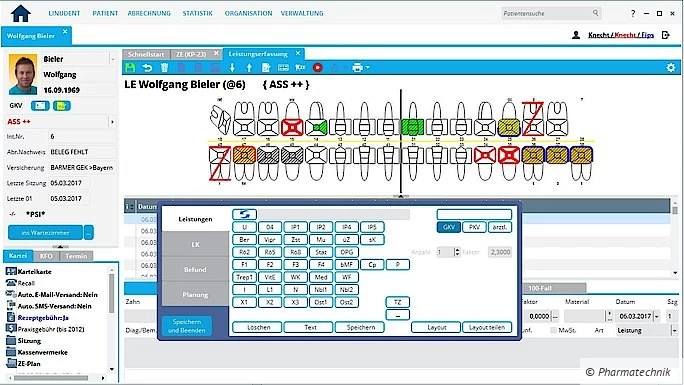 LinuDent.Royal: Leistungserfassung mit Tableau