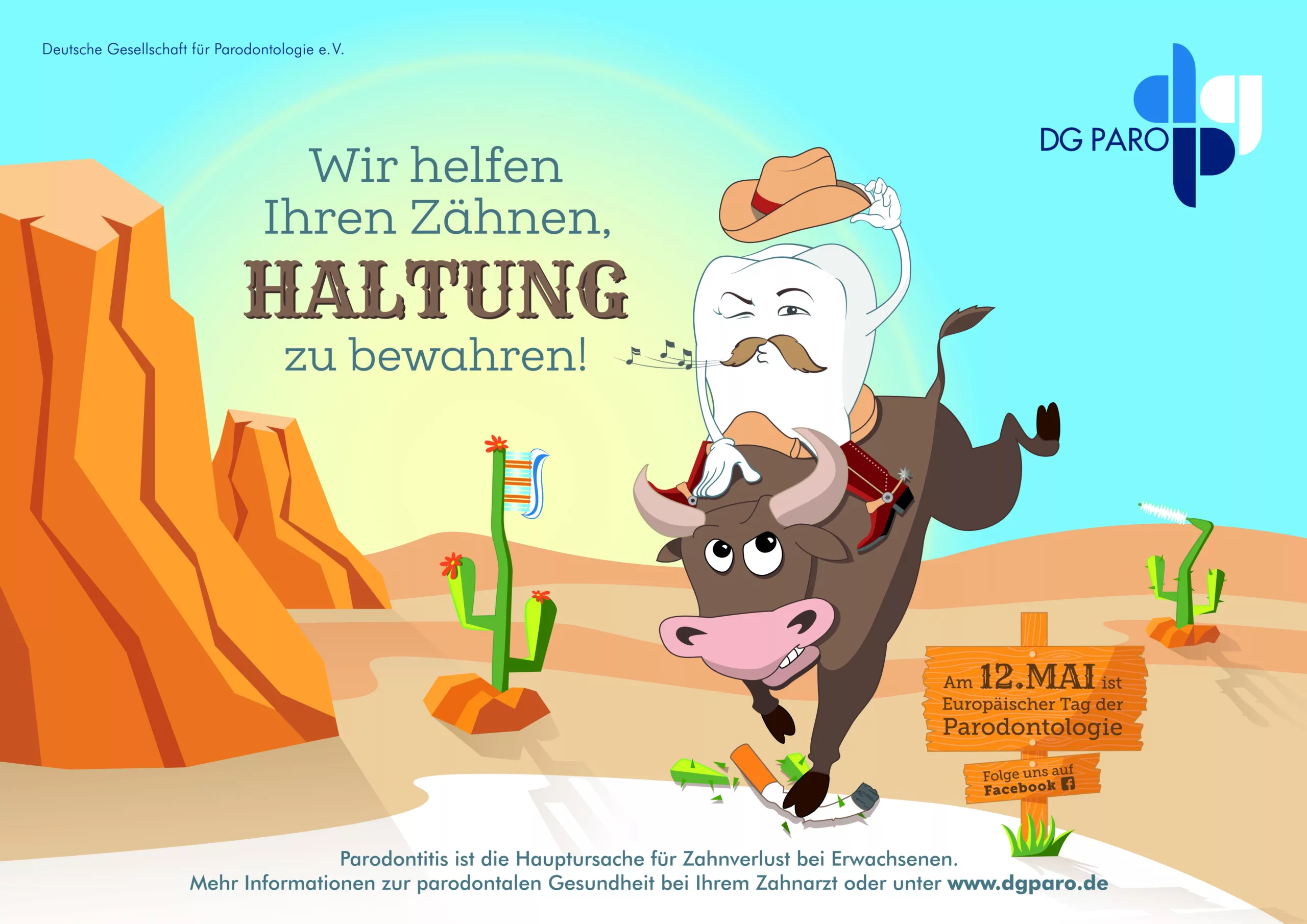 Aktionsplakat der DG PARO zum Europäischen Tag der Parodontologie.