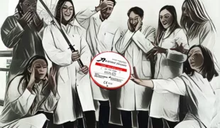 Das großartige Gewinnerbild aus München mit dem Titel „Die Kunst von KATANA YML“. Durch den japanischen Manga-Style des Fotos wurde die Philosophie hinter Kuraray Noritake gekonnt unterstrichen.