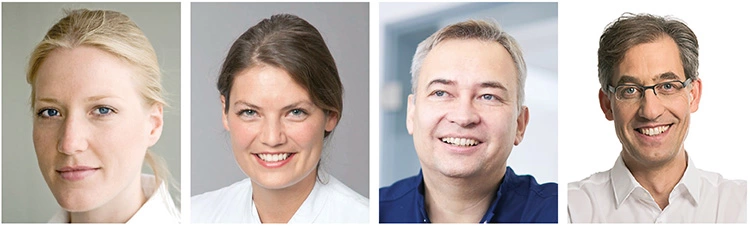 Die neuen Fellows der deutschen ITI-Sektion: Prof. Dr. Tabea Flügge, Dr. Monika Bjelopavlovic, PD Dr. Sigmar Schnutenhaus und Dr. Martin Gollner.