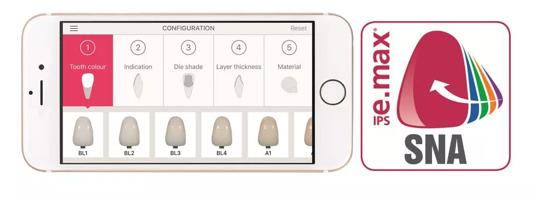 Die SNA-App hilft bei der Auswahl des optimalen Pressrohlingen für Ihre Patientenarbeit.