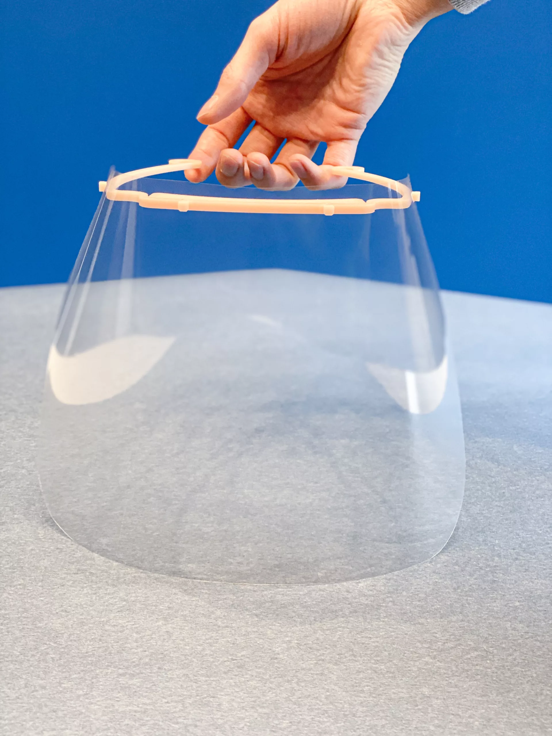 Schutzvisier aus dem 3D-Drucker.
